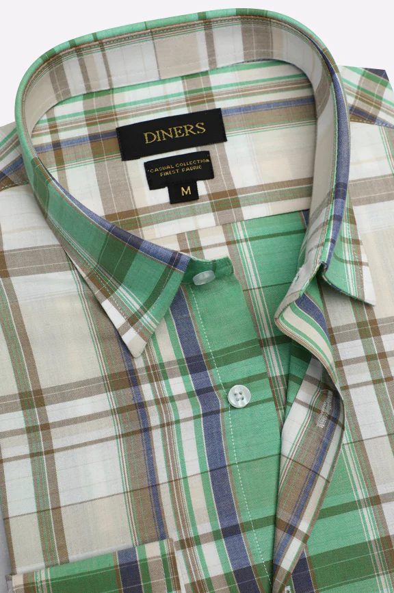 Multicolor Glen Plaid Check Casual Shirt - Image 2