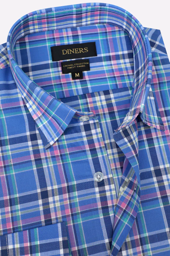 Multicolor Glen Plaid Check Casual Shirt - Image 2