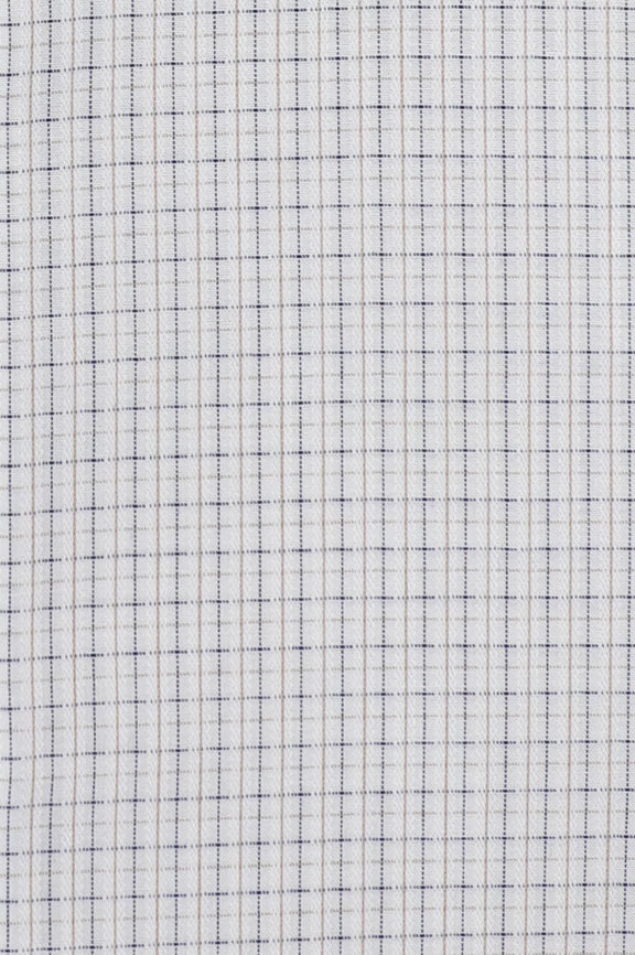 White Micro Check Casual Shirt - Image 4
