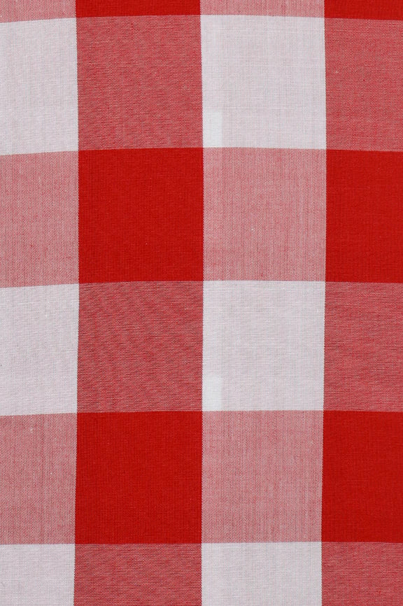 Red Gingham Check Casual Shirt - Image 4