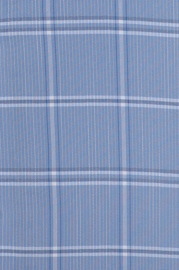 Blue Windowpane Check Casual Shirt - Image 4