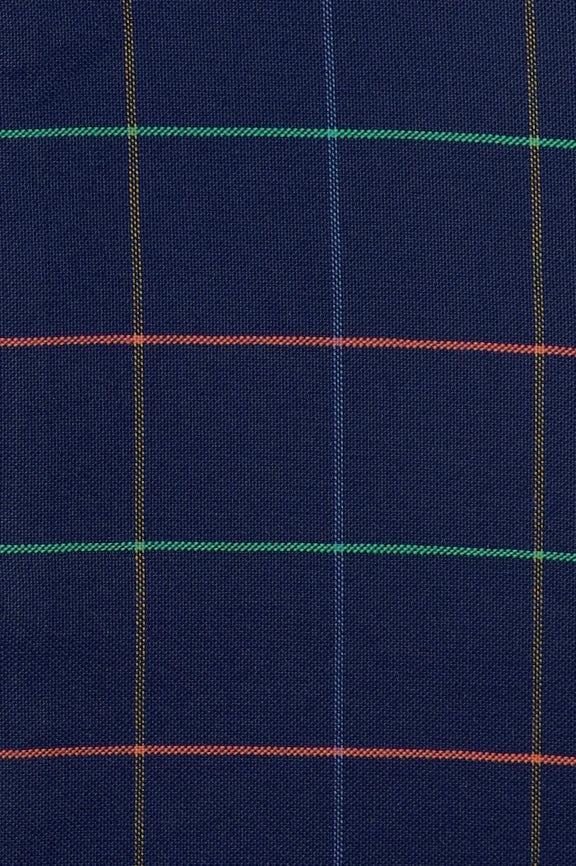 Blue Windowpane Check Casual Shirt - Image 4