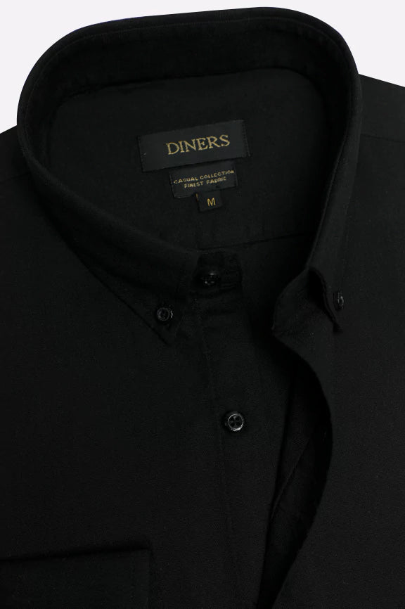 Black Self Textured Casual Shirt - Image 2