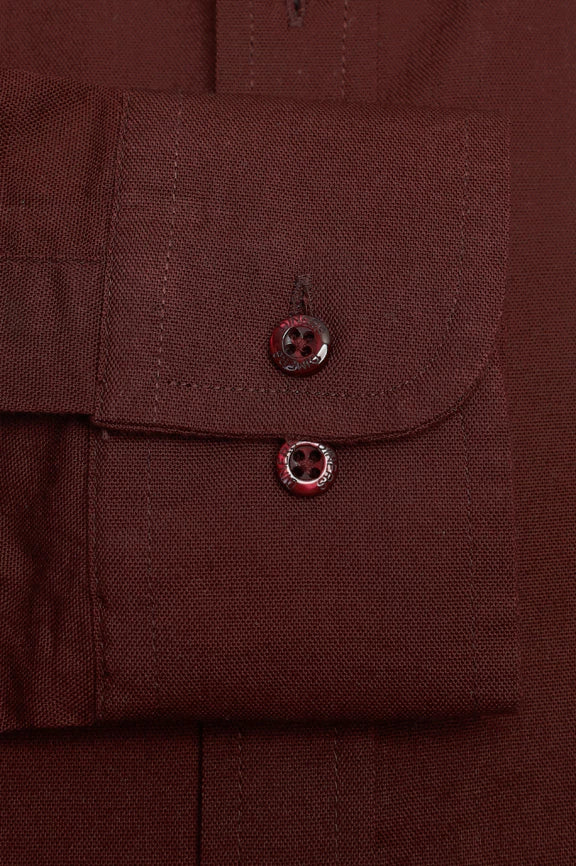 Maroon Self Textured Casual Shirt - Image 3