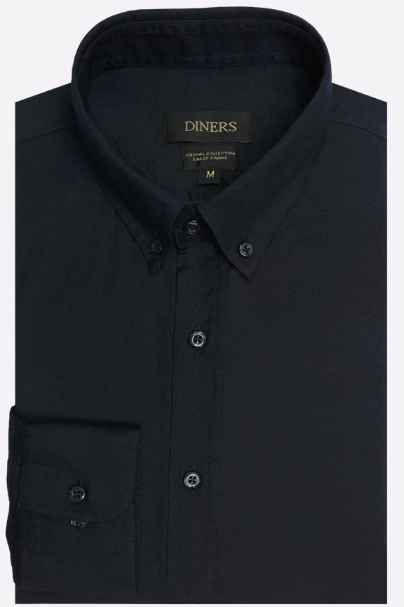 Navy Blue Self Textured Casual Shirt