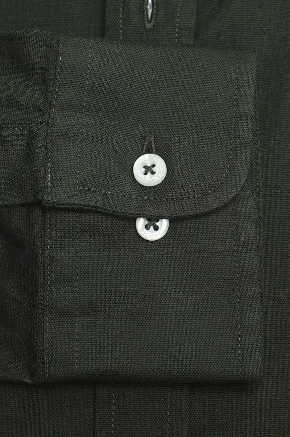 Olive Self Textured Casual Shirt - Image 3