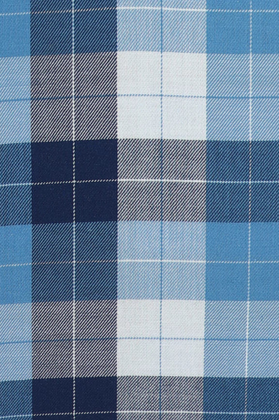 Blue Tattersall Check Casual Shirt - Image 4