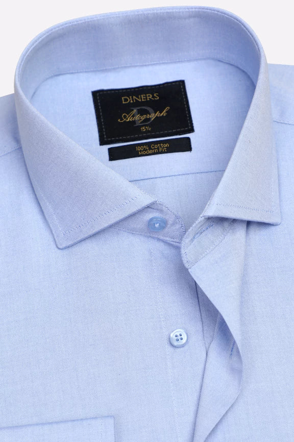 Blue Self Formal Autograph Shirt - Image 2