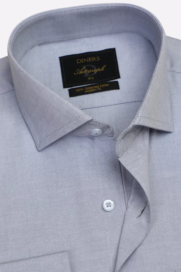 Dark Grey Self Formal Autograph Shirt - Image 2