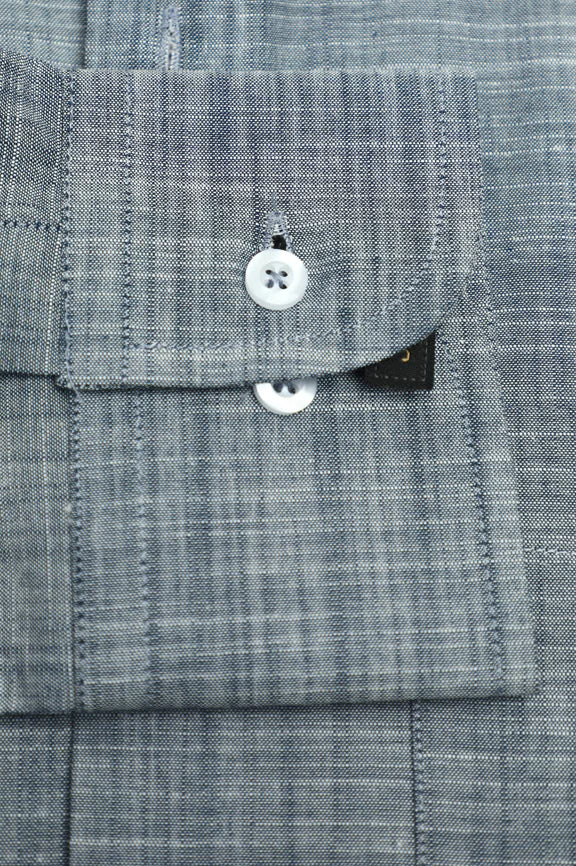 Dark Blue Formal Autograph Linen Shirt - Image 3