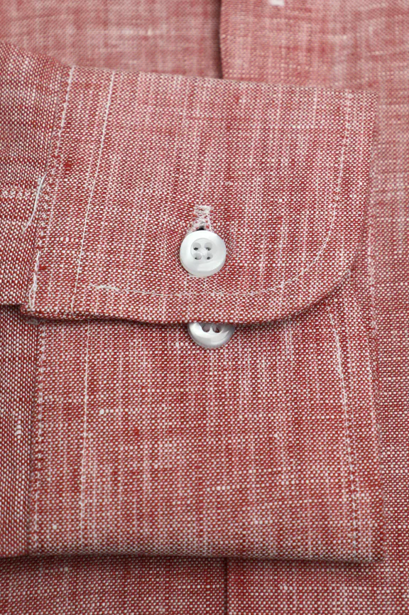 Red Formal Autograph Linen Shirt - Image 3
