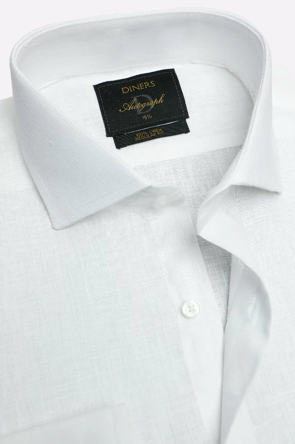 White Formal Autograph Linen Shirt - Image 2
