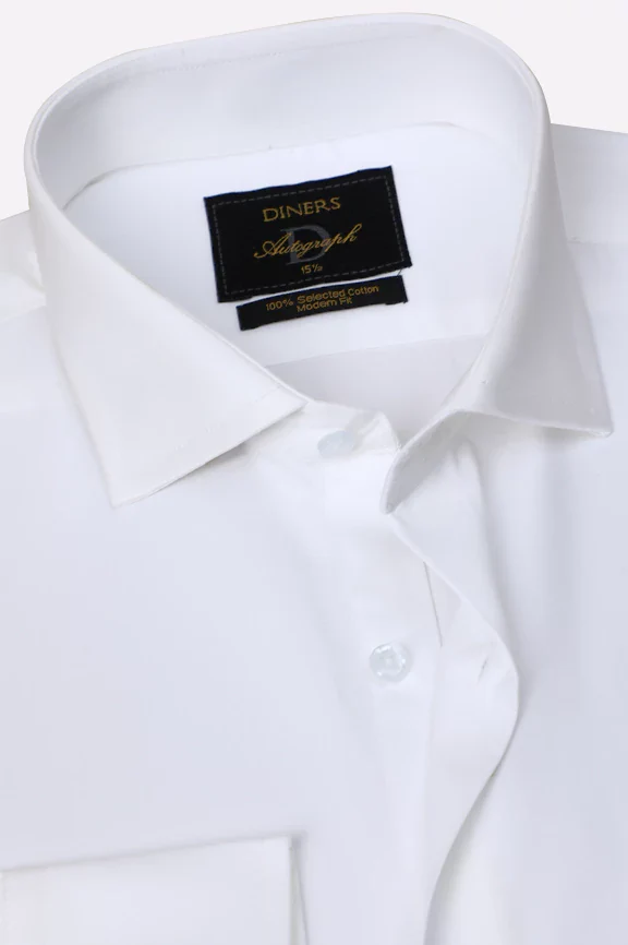 White Dobby Self Formal Autograph Shirt - Image 2