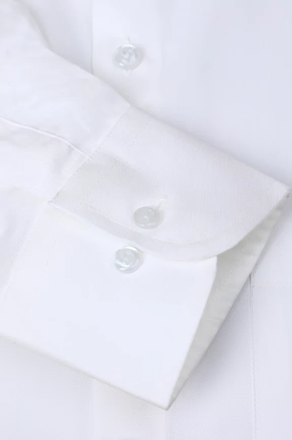 White Dobby Self Formal Autograph Shirt - Image 3