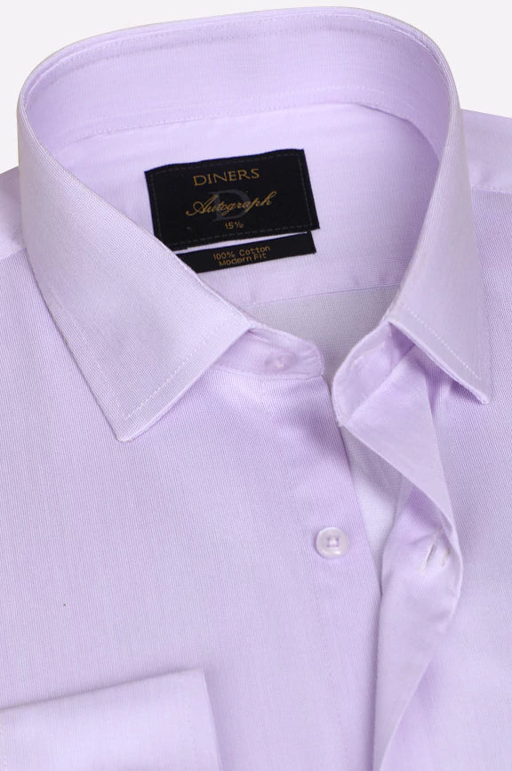Purple Self Textured Formal Autograph Shirt - Image 2