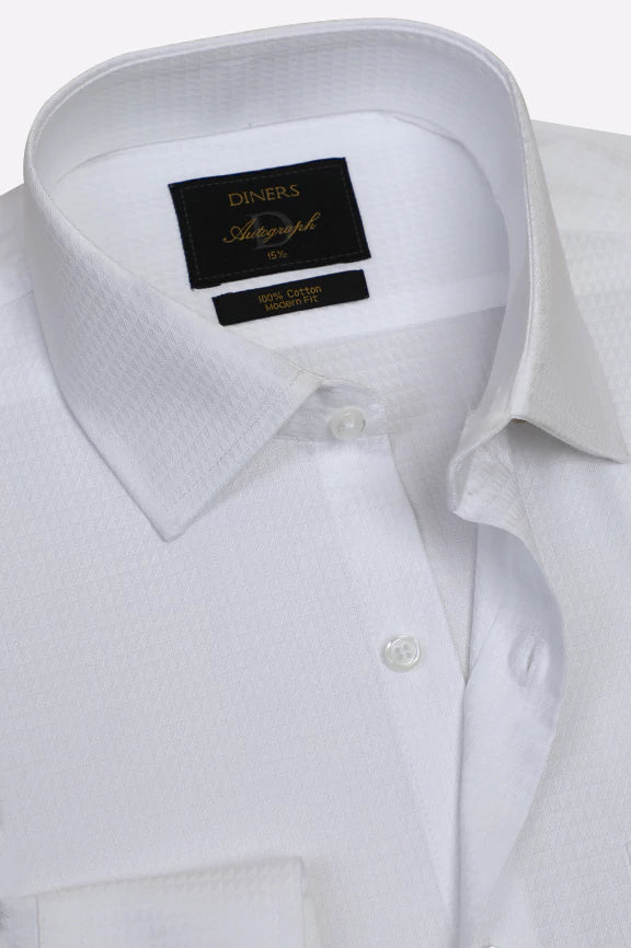 White Dobby Formal Autograph Shirt - Image 2