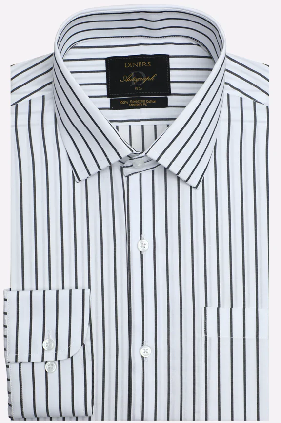 White Pinstripes Formal Autograph Shirt
