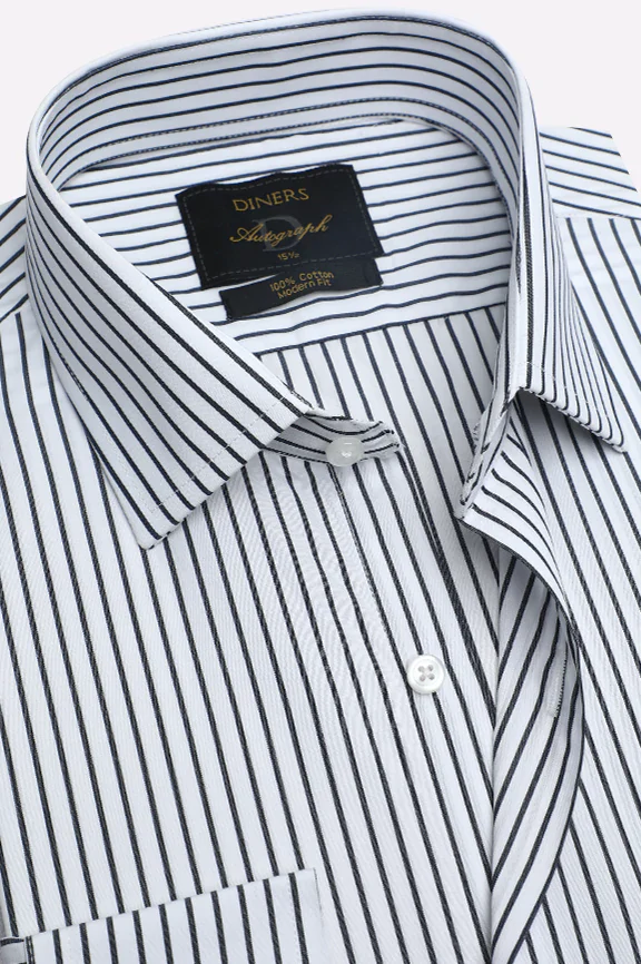 White Pinstripes Formal Autograph Shirt - Image 2