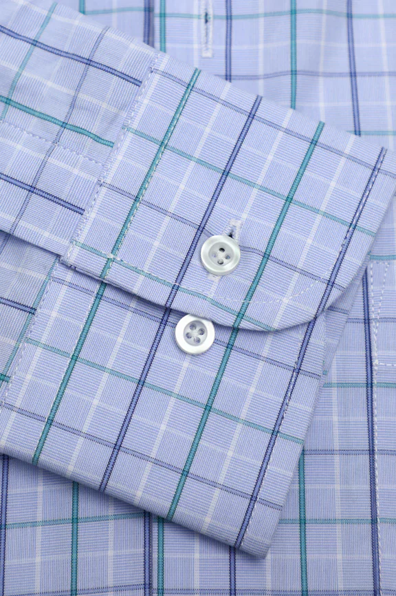 Blue Tattersall Check Formal Autograph Shirt - Image 3