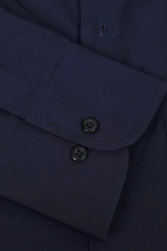 Navy Blue Plain Formal Autograph Shirt - Image 3