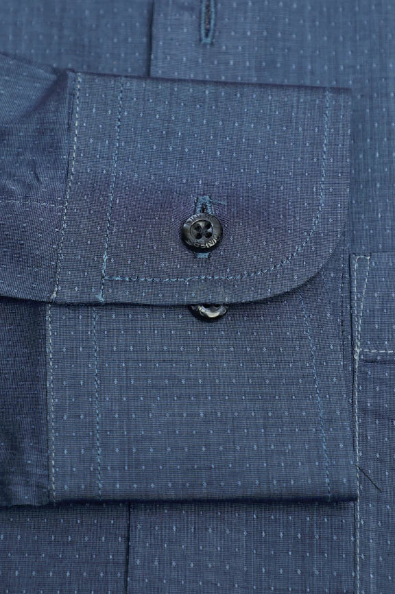Dark Blue Self Formal Autograph Shirt - Image 3