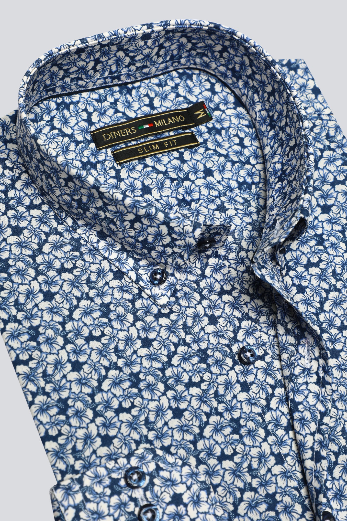 Blue Floral Printed Casual Milano Shirt - Image 5