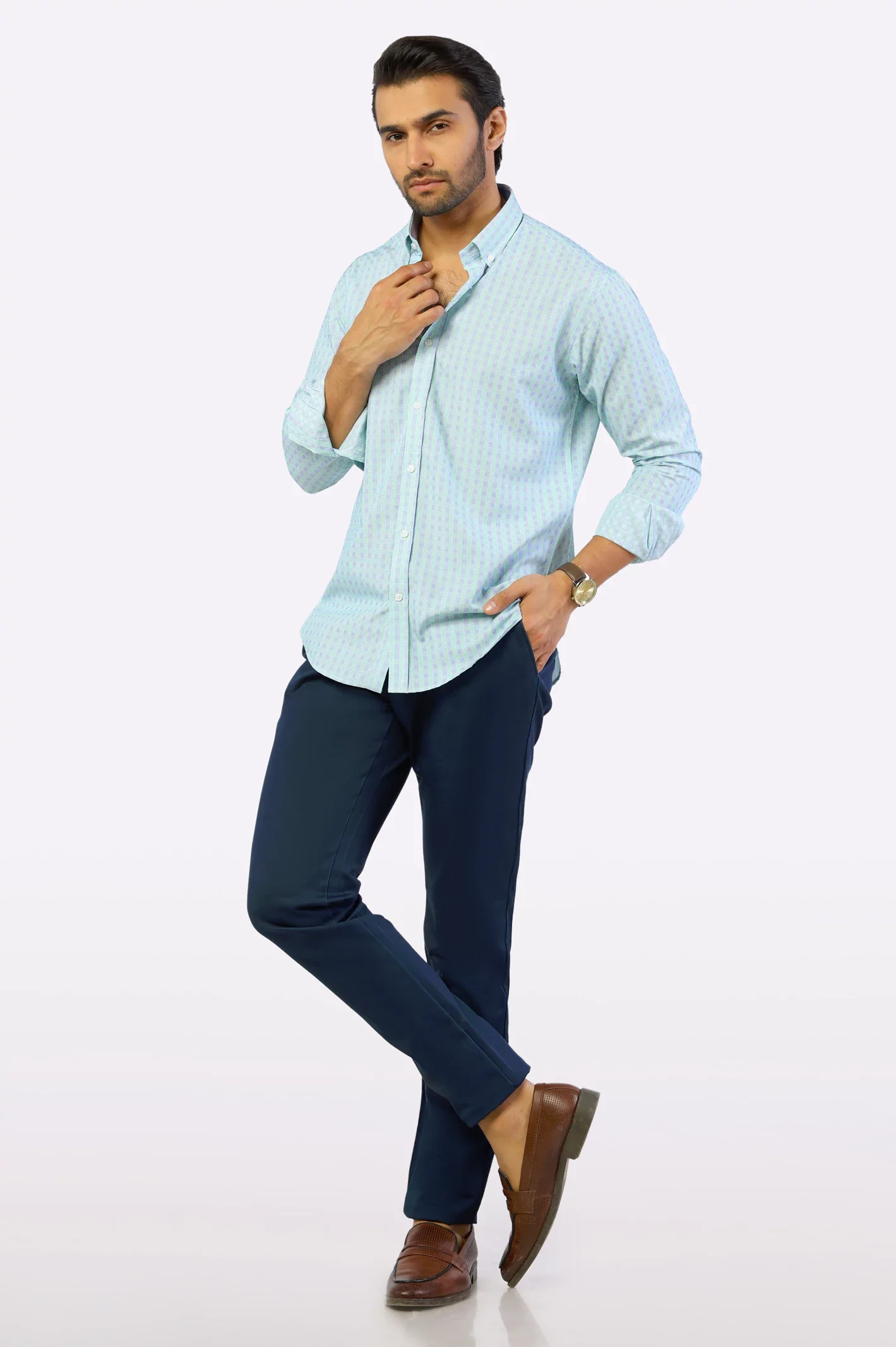 Green Glen Plaid Check Casual Shirt - Image 2