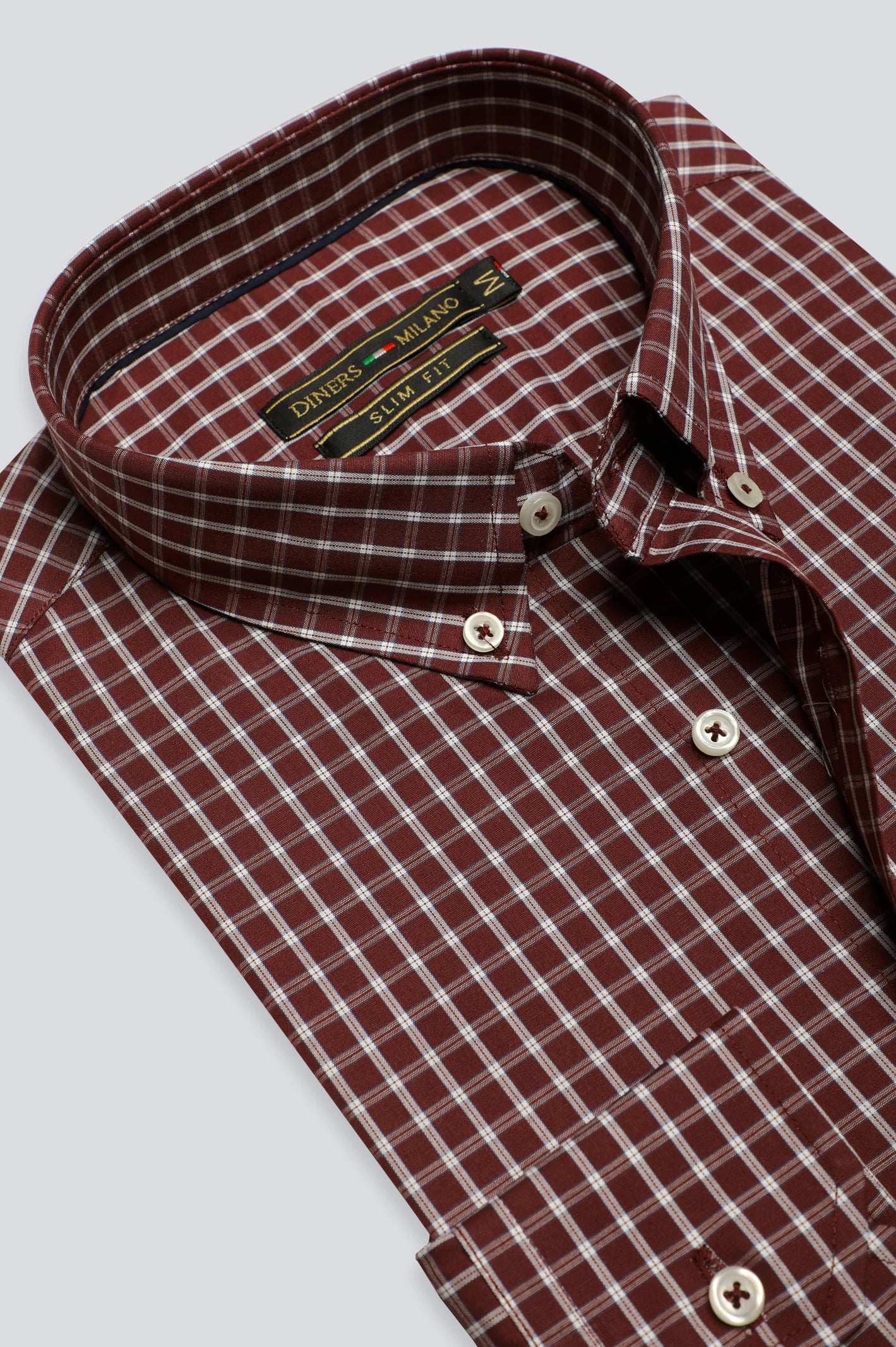 Maroon Check Casual Shirt - Image 2
