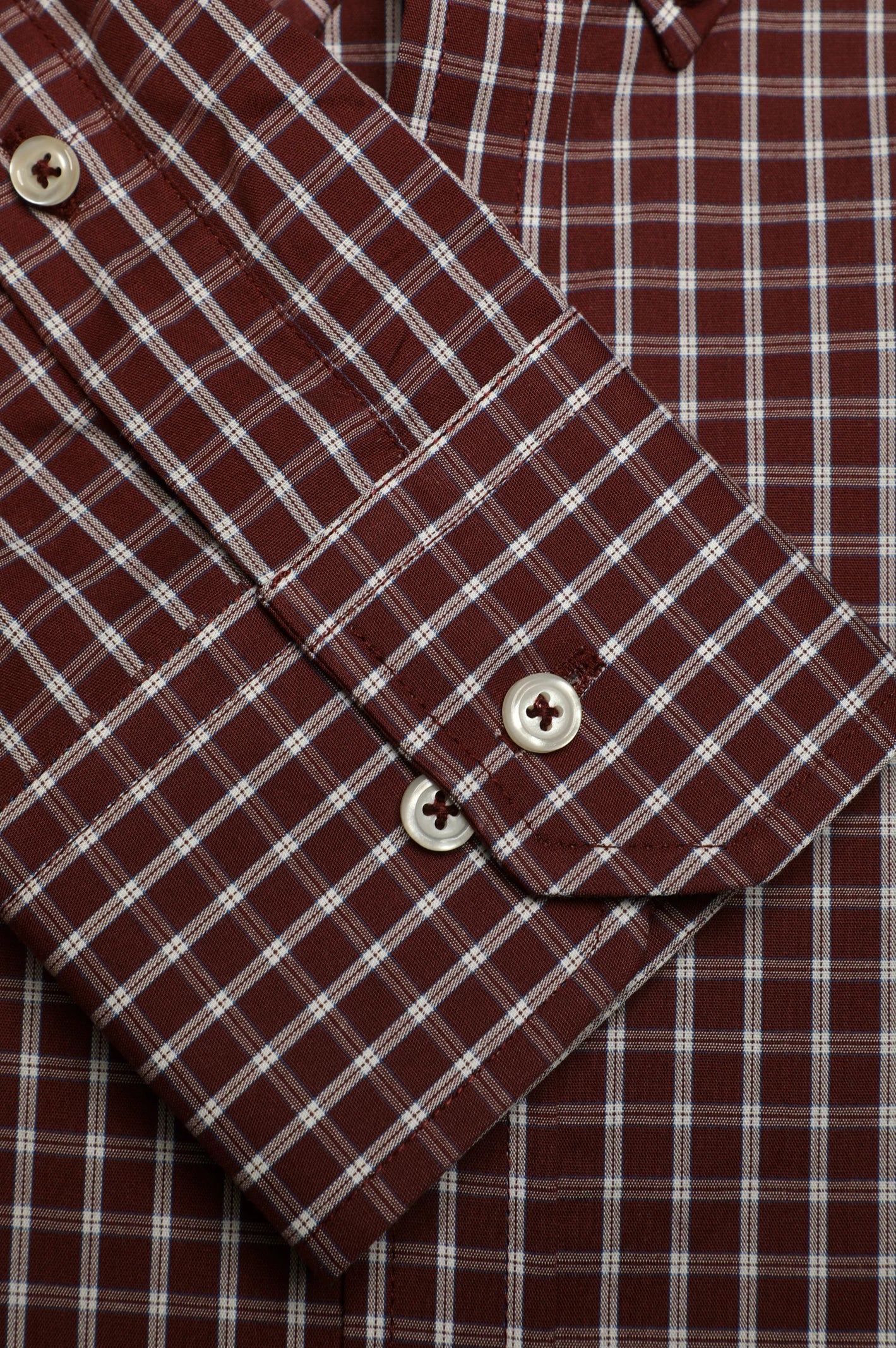 Maroon Check Casual Shirt - Image 3