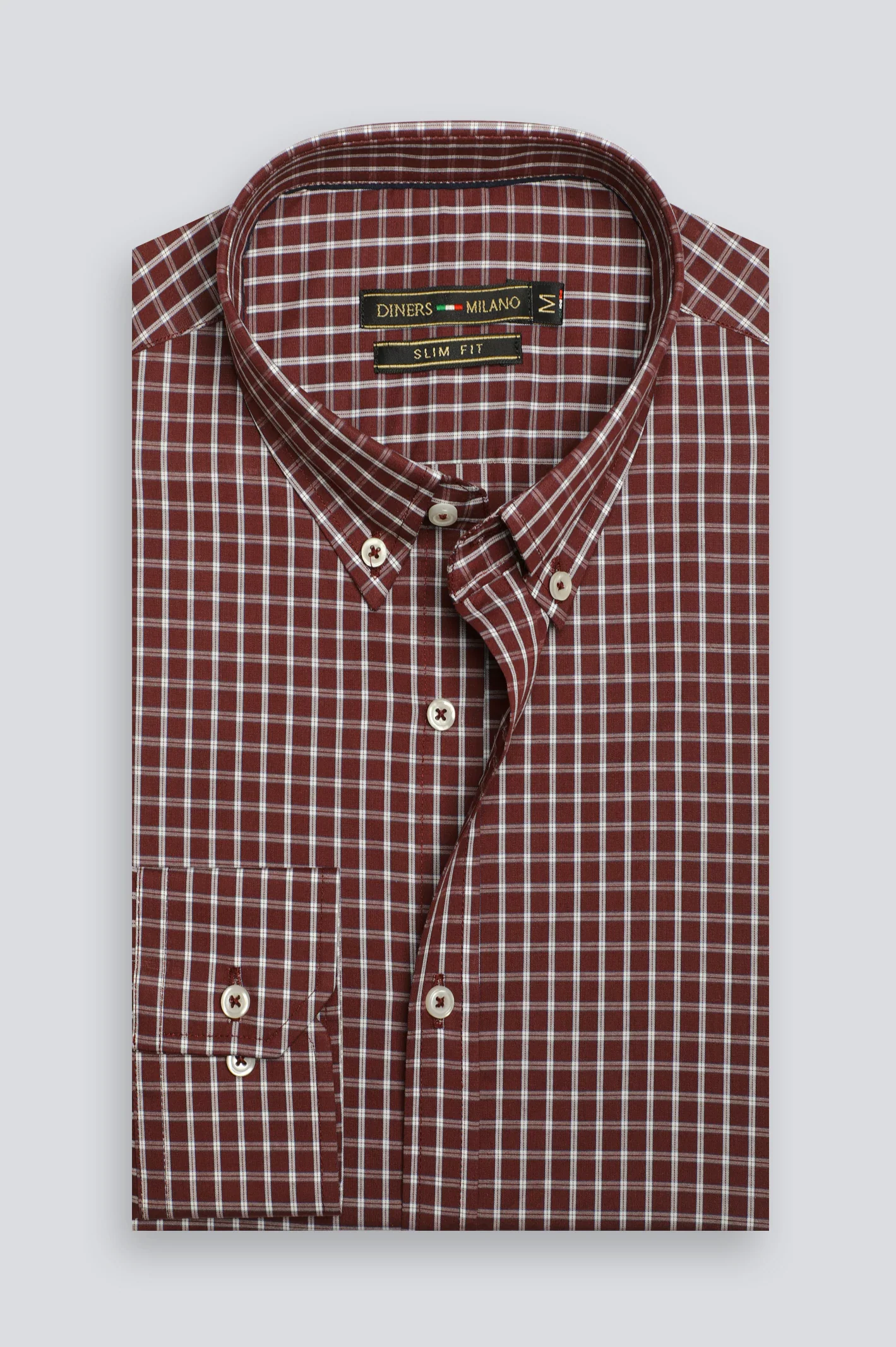 Maroon Check Casual Shirt - Image 4