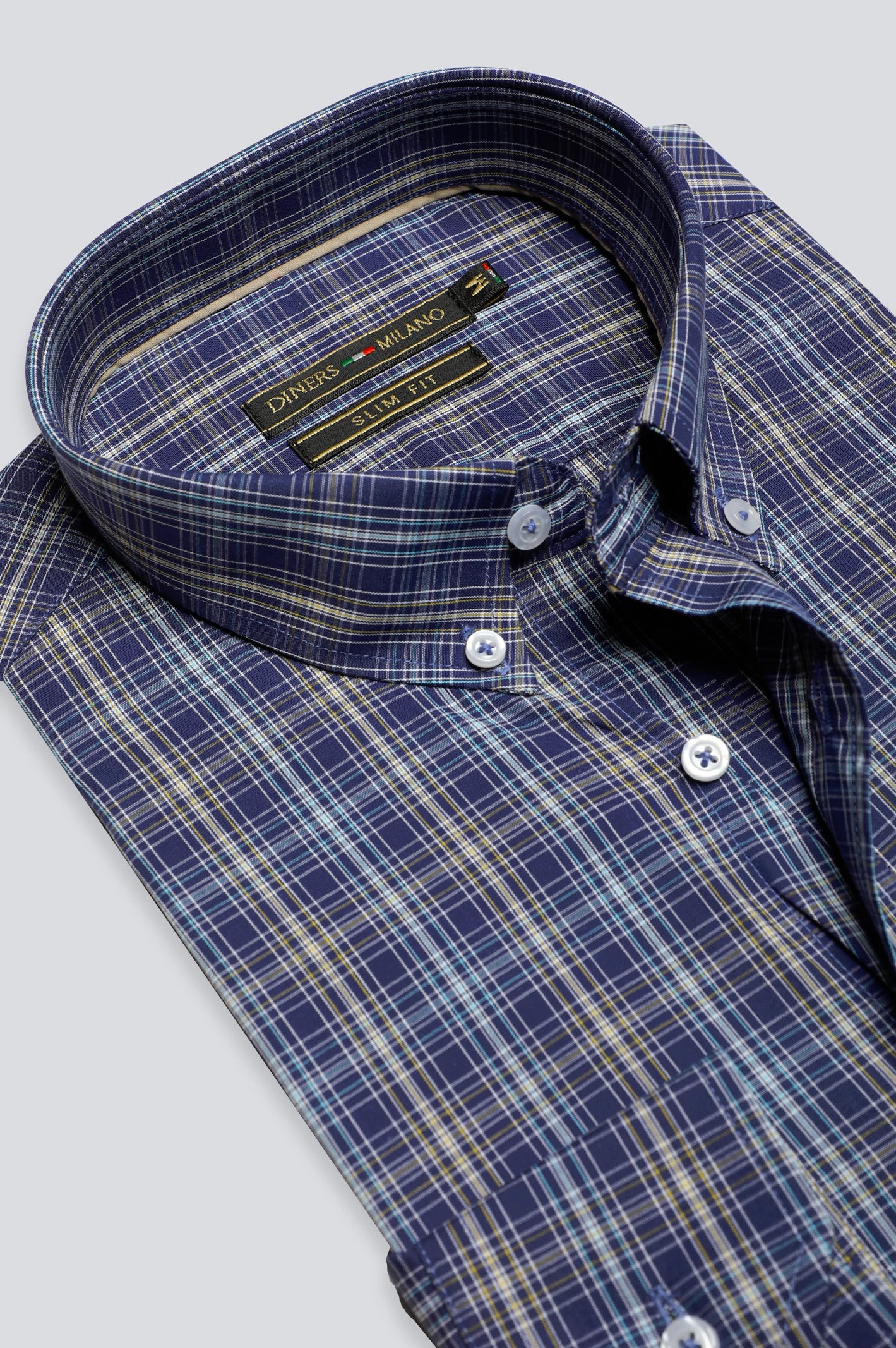 Blue Glen Plaid Check Casual Shirt - Image 2