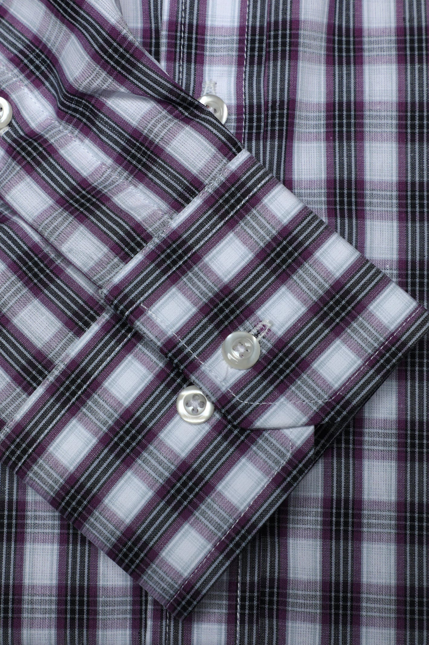 Purple Glen Plaid Check Casual Shirt - Image 3