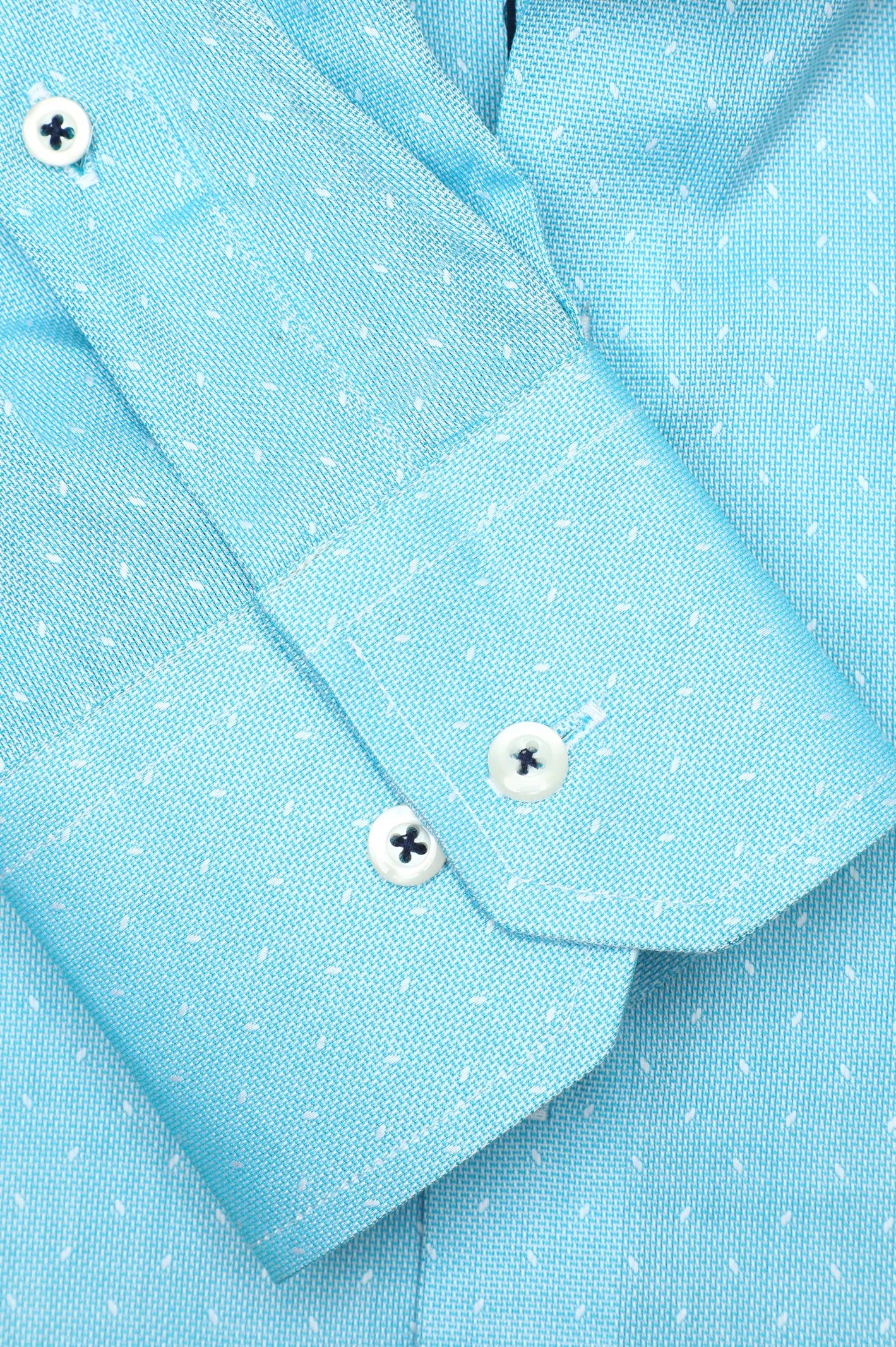 Blue Textured Casual Shirt - Image 3