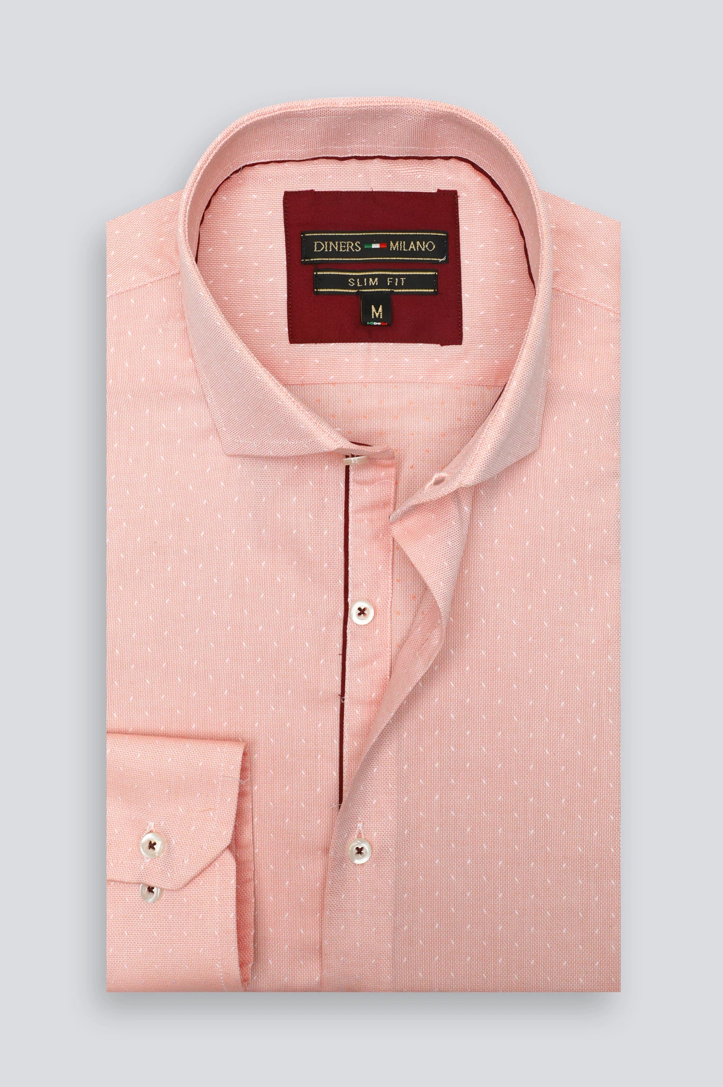 Peach Textured Casual Shirt - Image 4