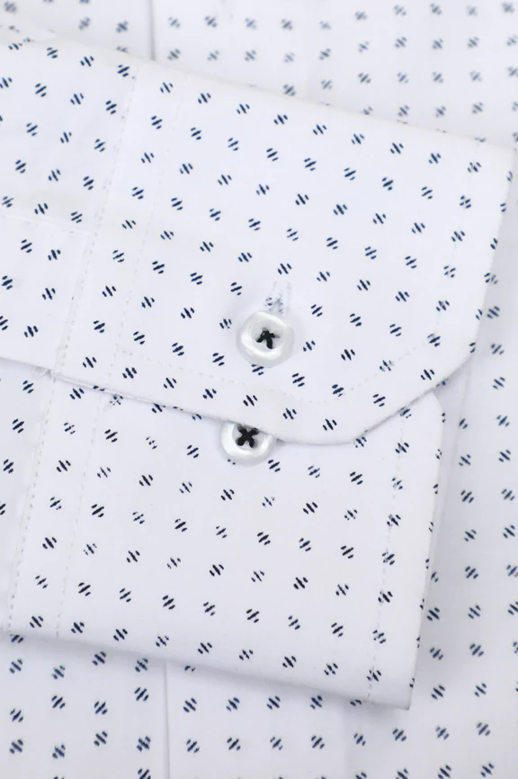 White Print Pattern Casual Shirt - Image 4