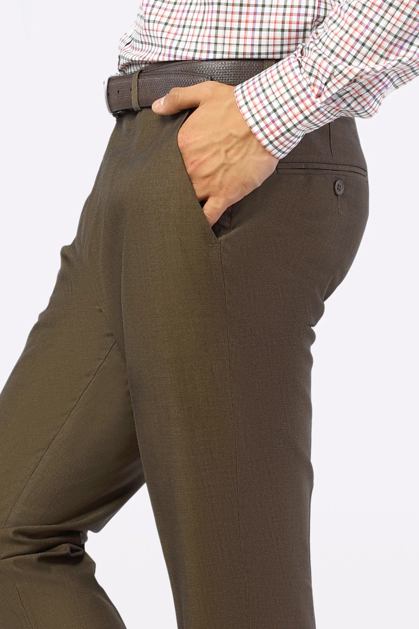 Brown Regular Fit Trouser - Image 2