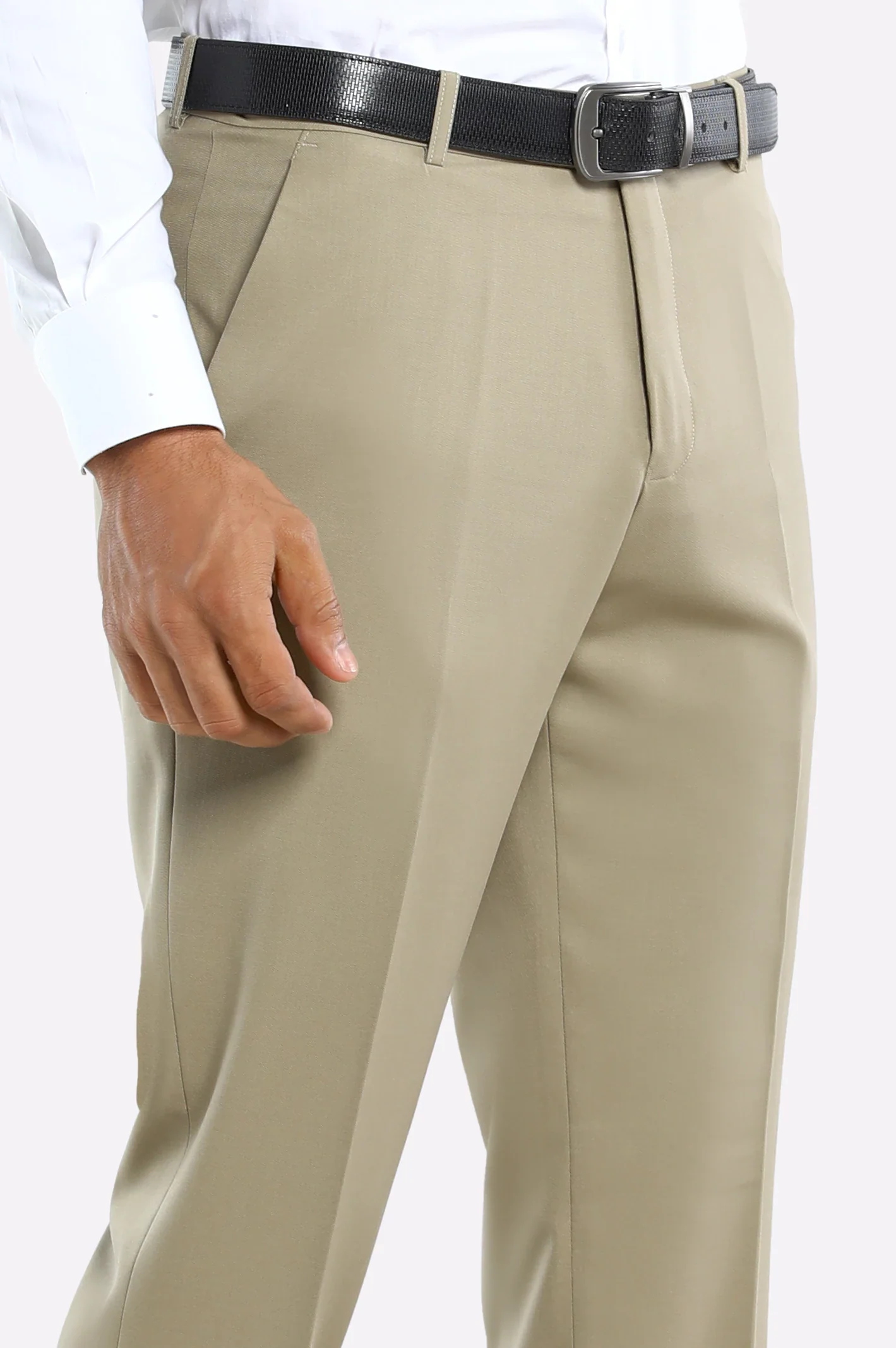Fawn Regular Fit Formal Trouser - Image 2