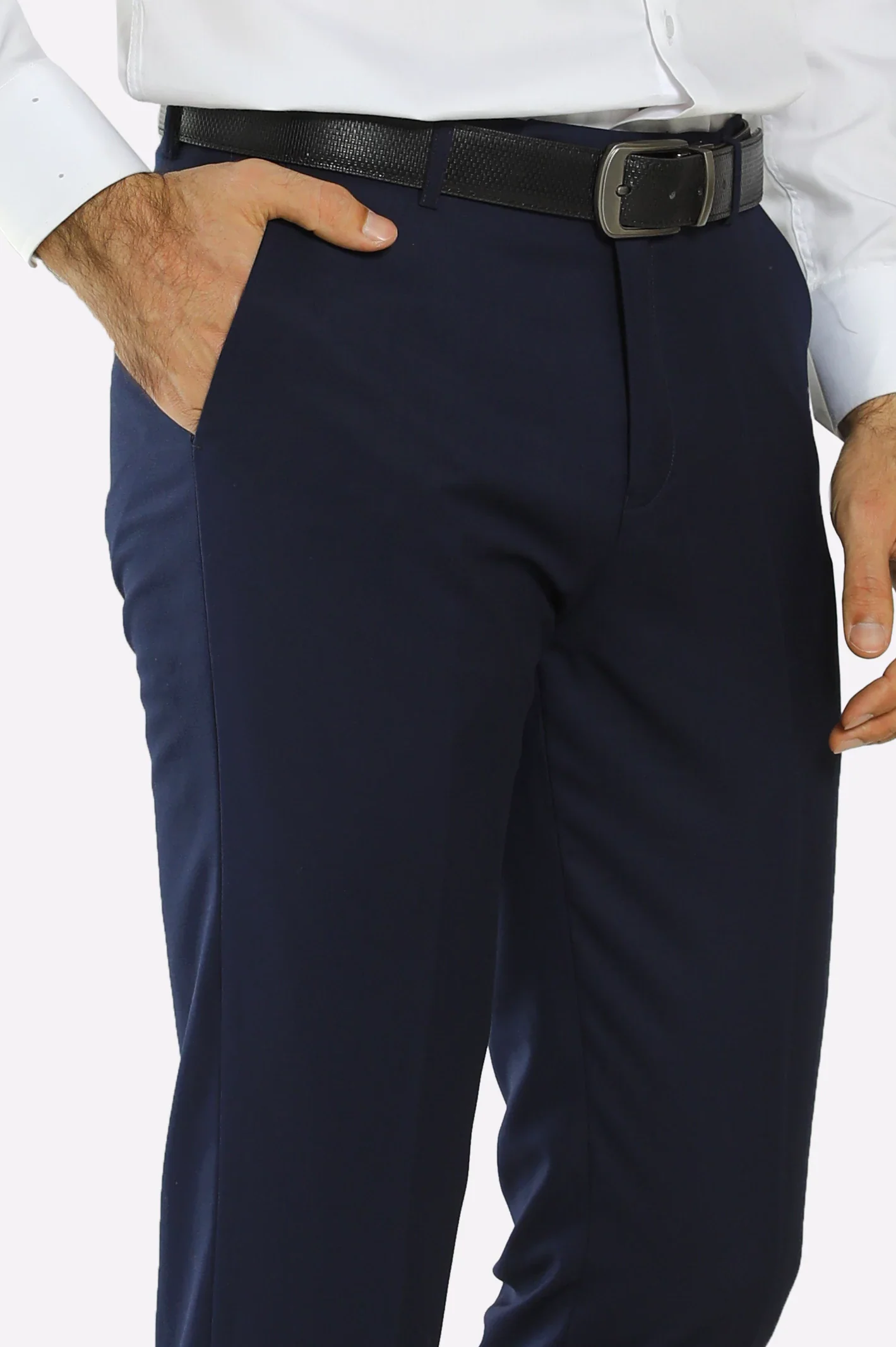 Royal Blue Regular Fit Formal Trouser - Image 2