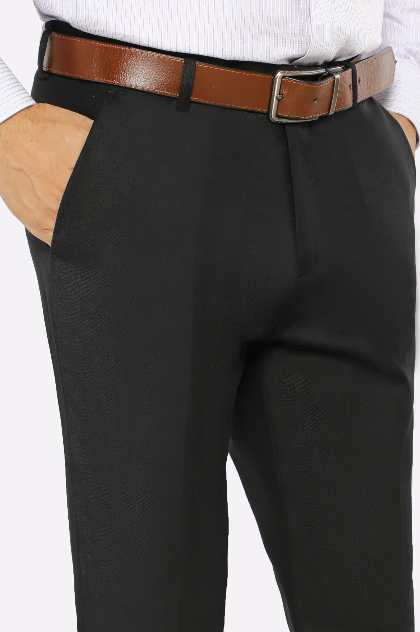 Black Regular Fit Formal Trouser - Image 2
