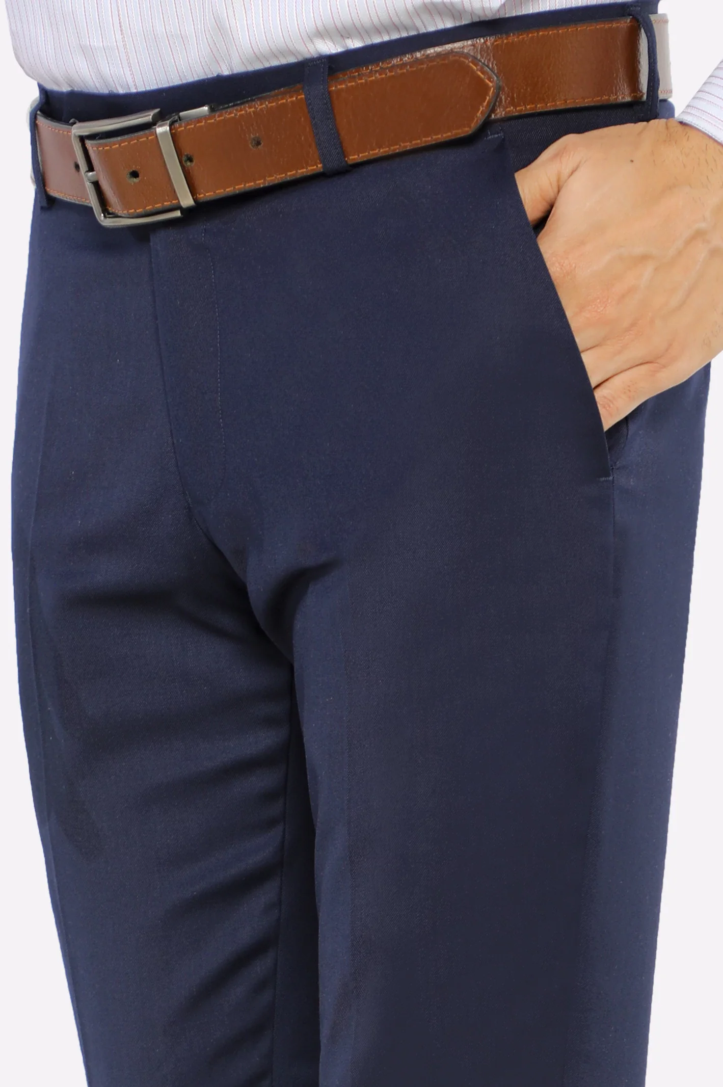 Royal Blue Slim Fit Formal Trouser - Image 2
