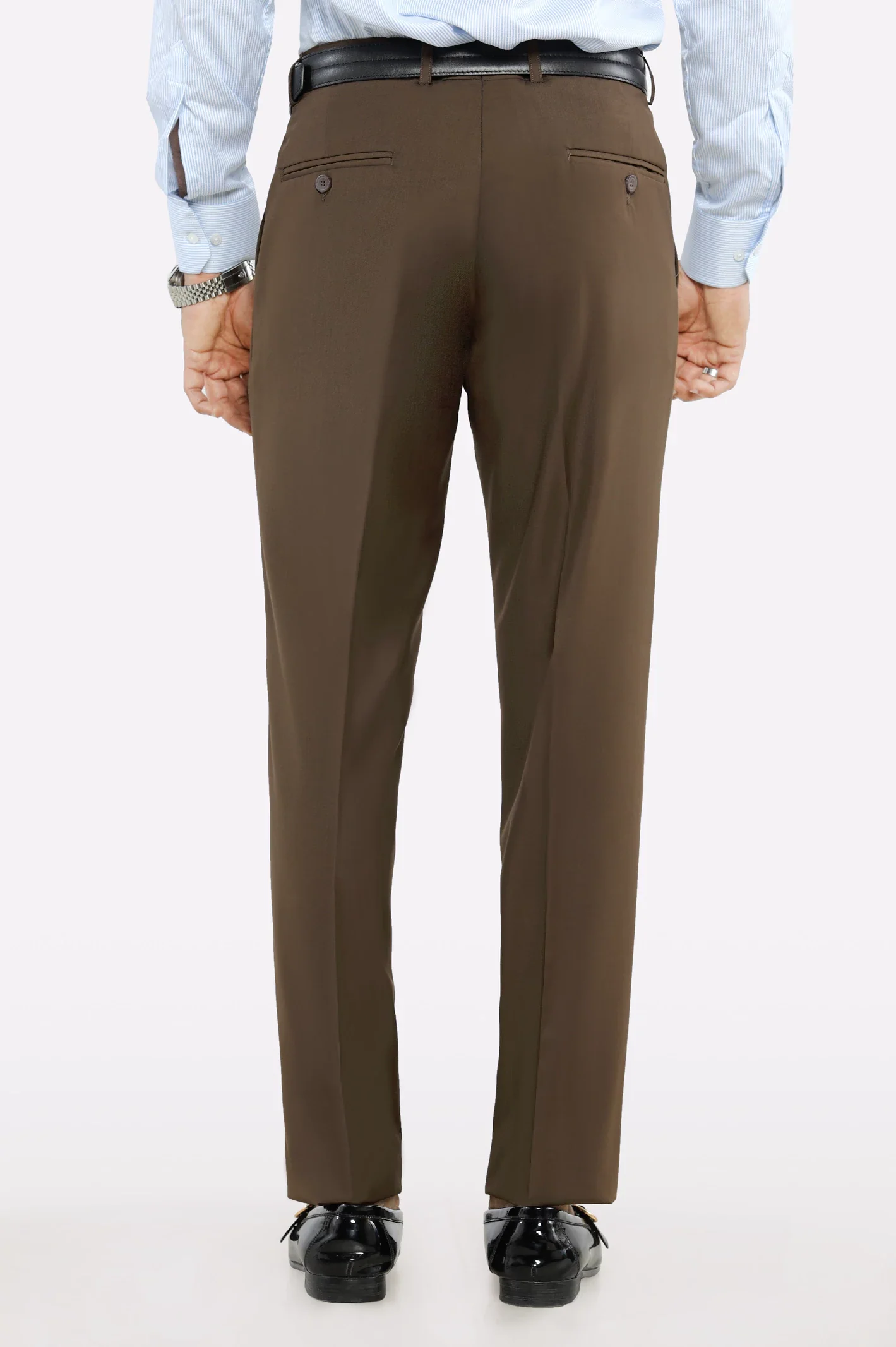 Brown Regular Fit Formal Trouser - Image 3