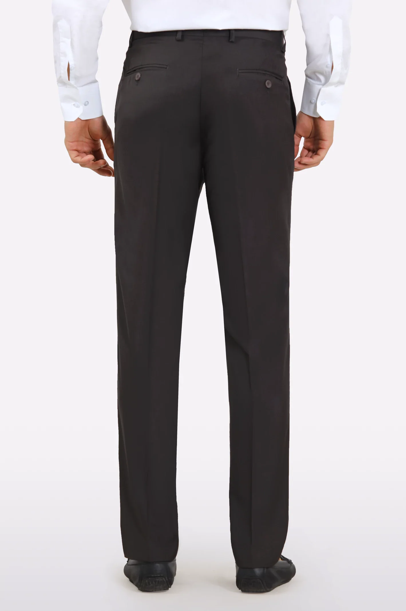 Dark Brown Regular Fit Formal Trouser - Image 3
