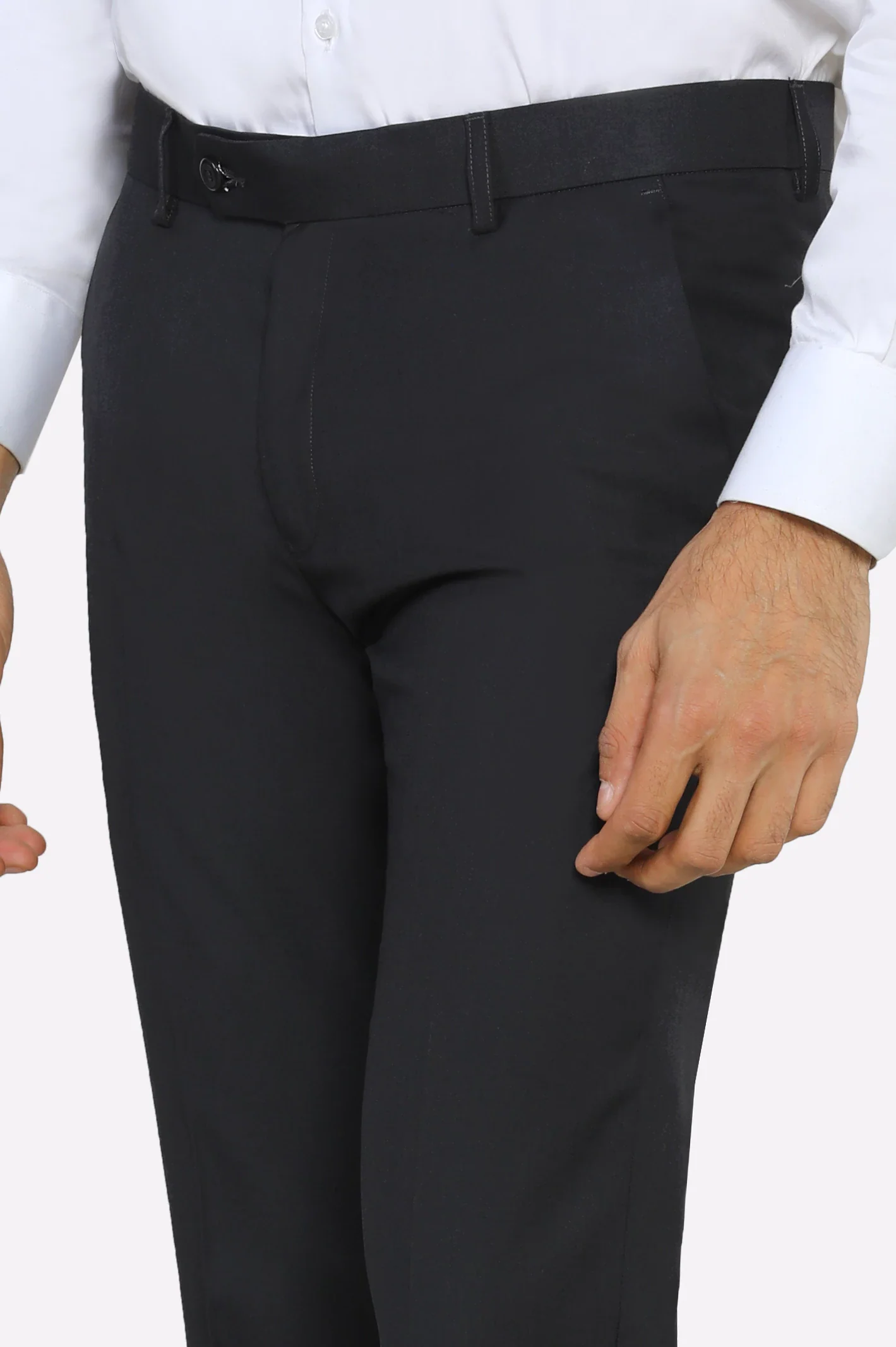 Dark Grey Slim Fit Formal Trouser - Image 2