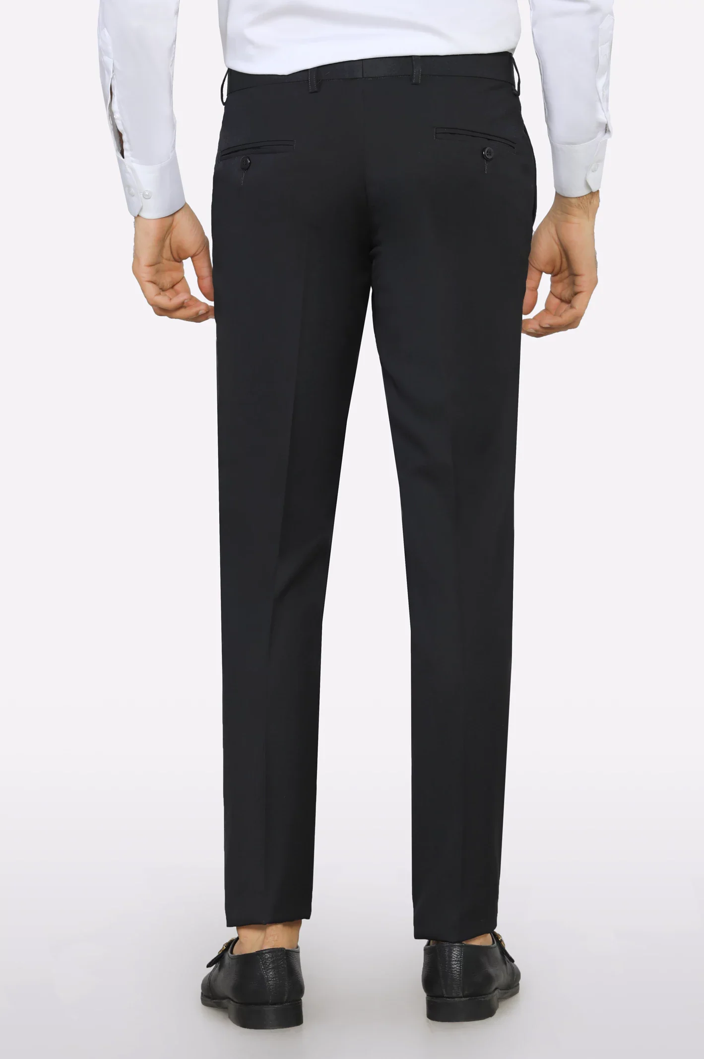 Dark Grey Slim Fit Formal Trouser - Image 3