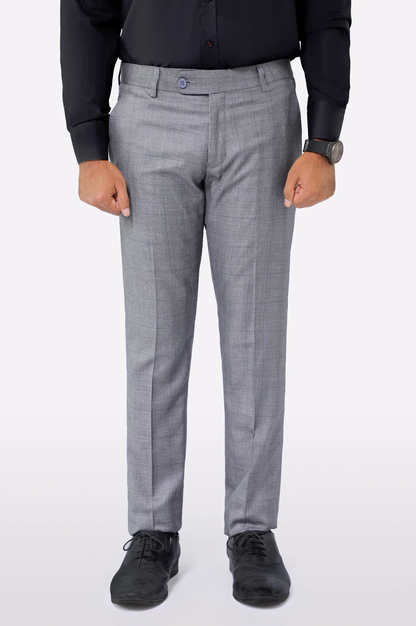 Light Grey Slim Fit Formal Trouser