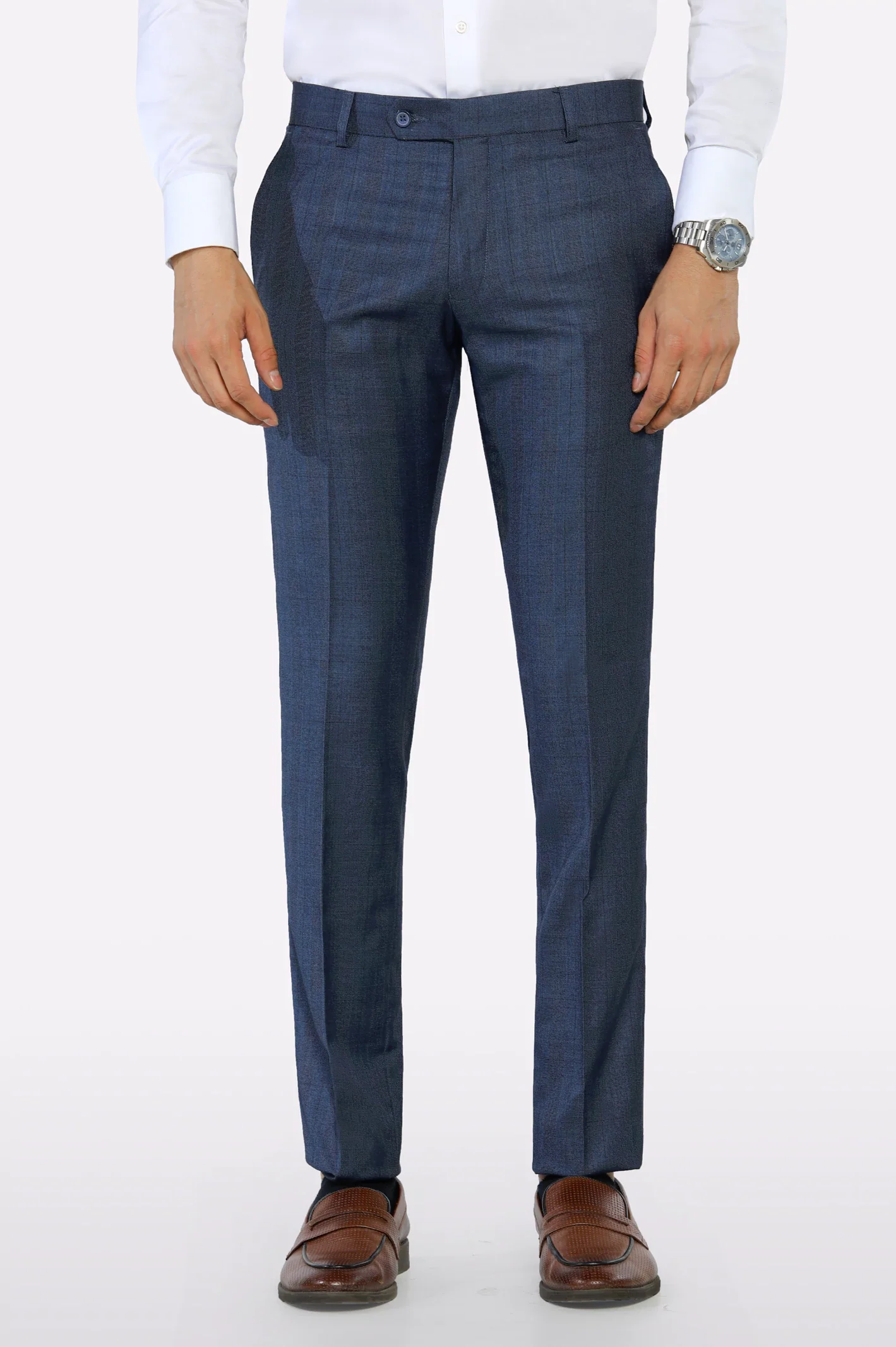 Royal Blue Slim Fit Formal Trouser