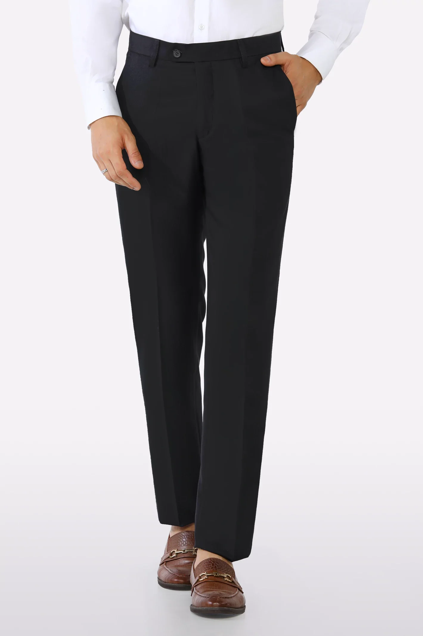 Black Regular Fit Formal Trouser