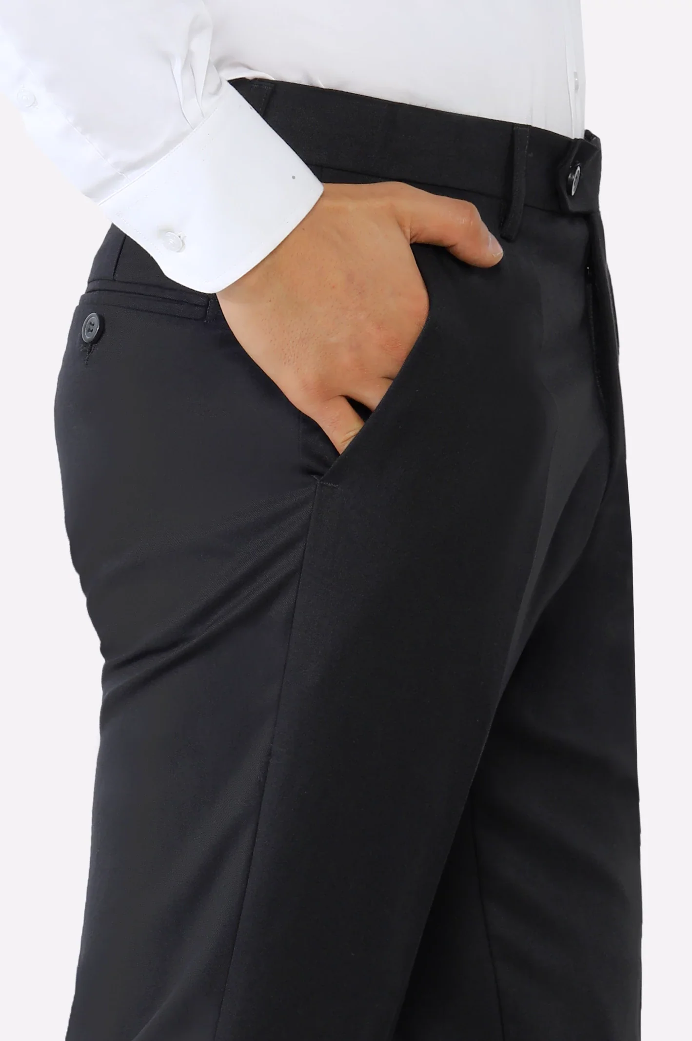 Black Regular Fit Formal Trouser - Image 2