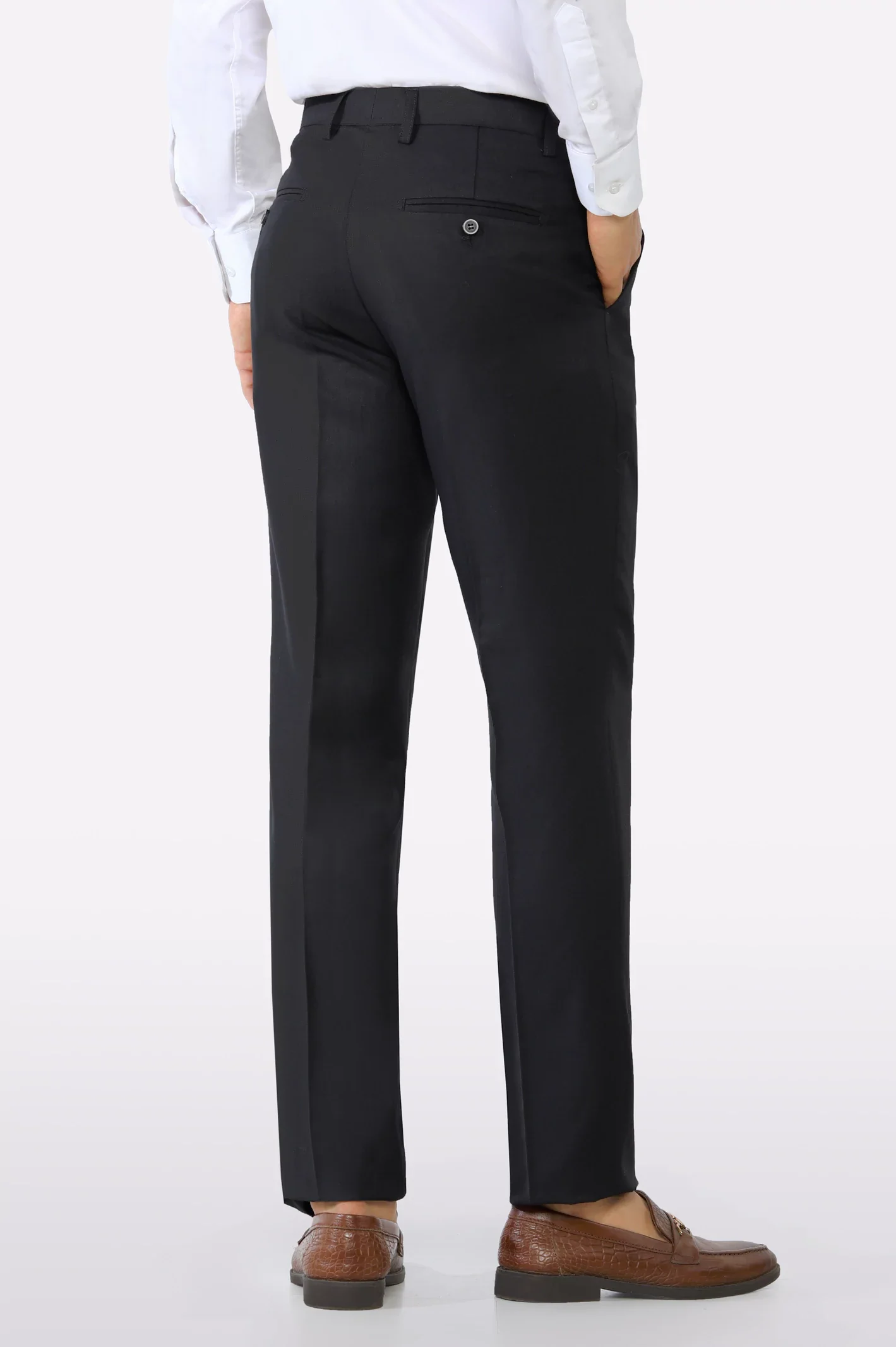 Black Regular Fit Formal Trouser - Image 3