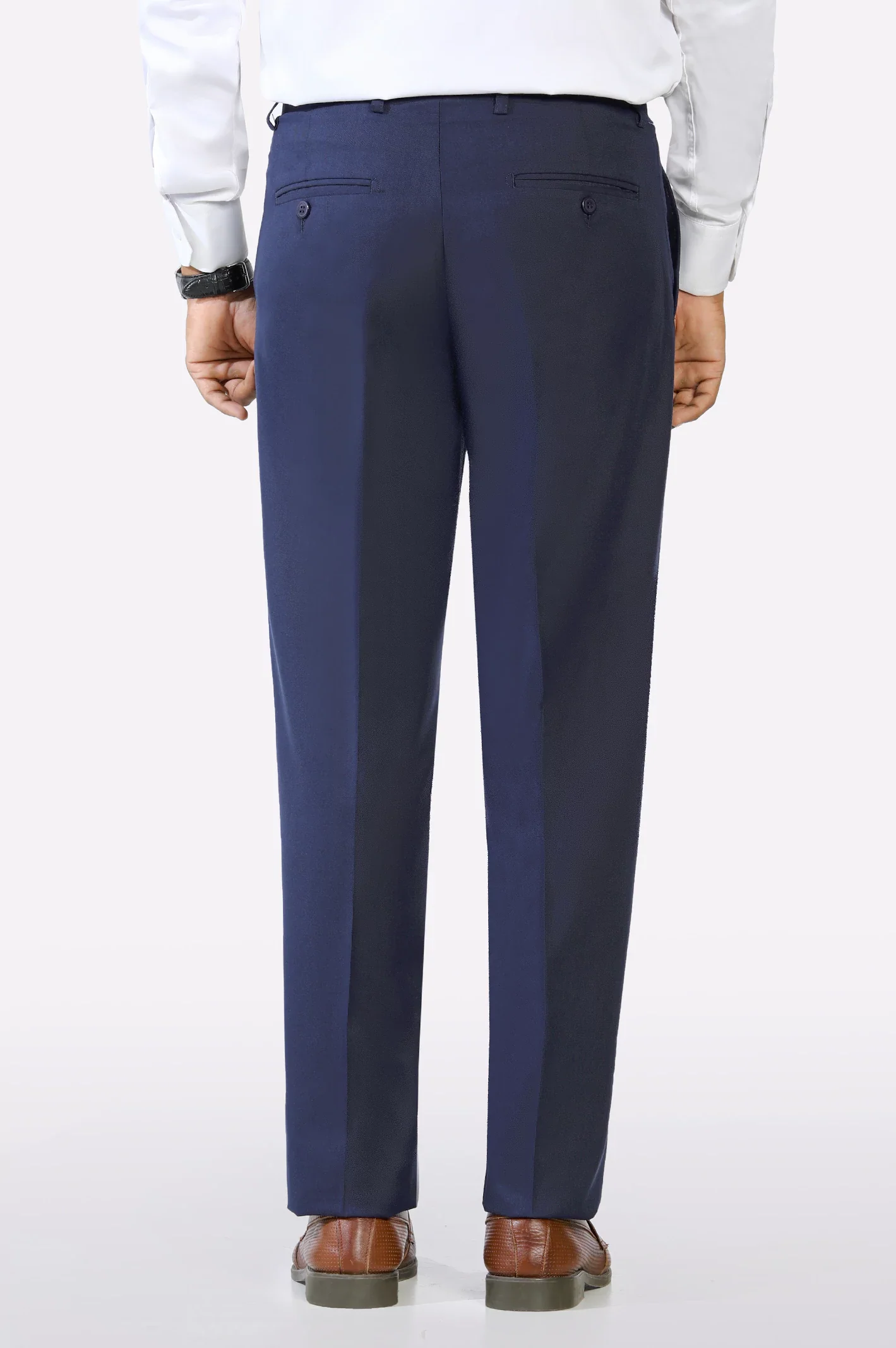 Navy Regular Fit Formal Trouser - Image 3